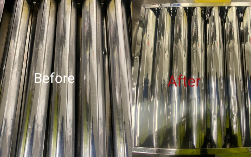 Commercial Kitchen Baffle Filter Cleaning